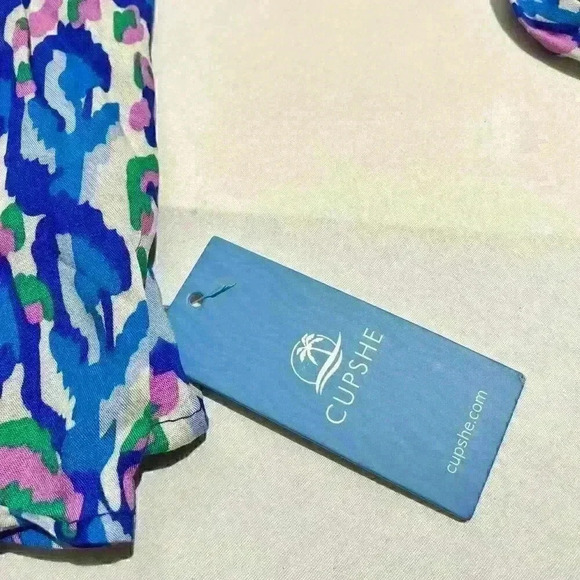 Cupshe Romper Colorful Beach V Neck Tie-Waist Lightweight Summer Stretchy Swim - Picture 3 of 10